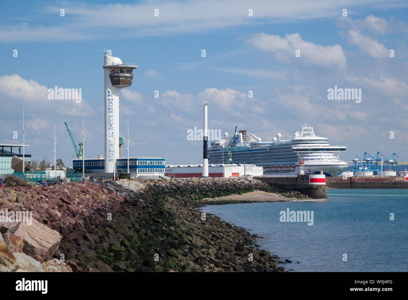 The Cruise Ship Crown Princess docked at the Cruise Terminal in Le Havre, Normandy, France Stock Photo