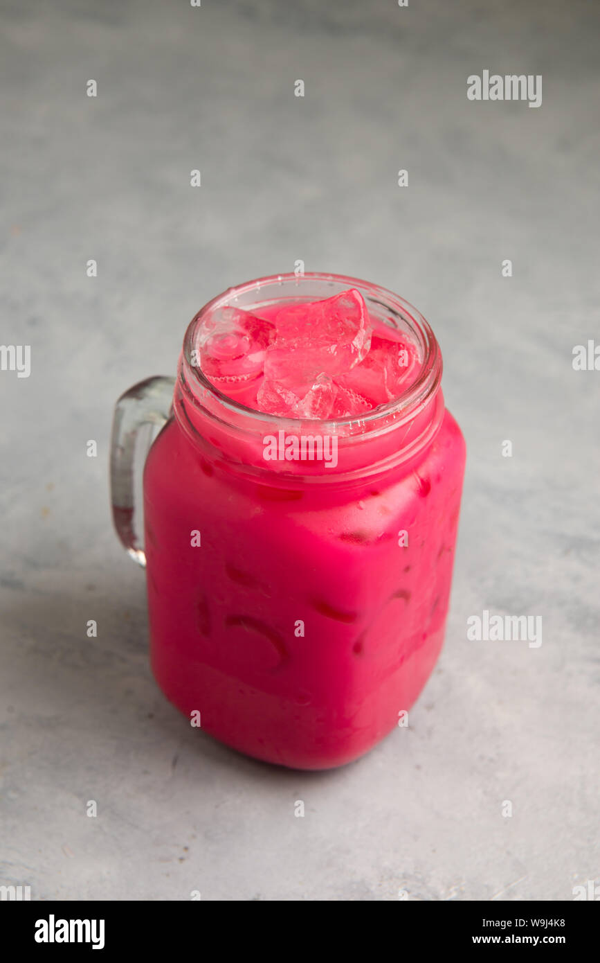 Sirap bandung is a drink popular in Malaysia, Singapore and Brunei Stock Photo