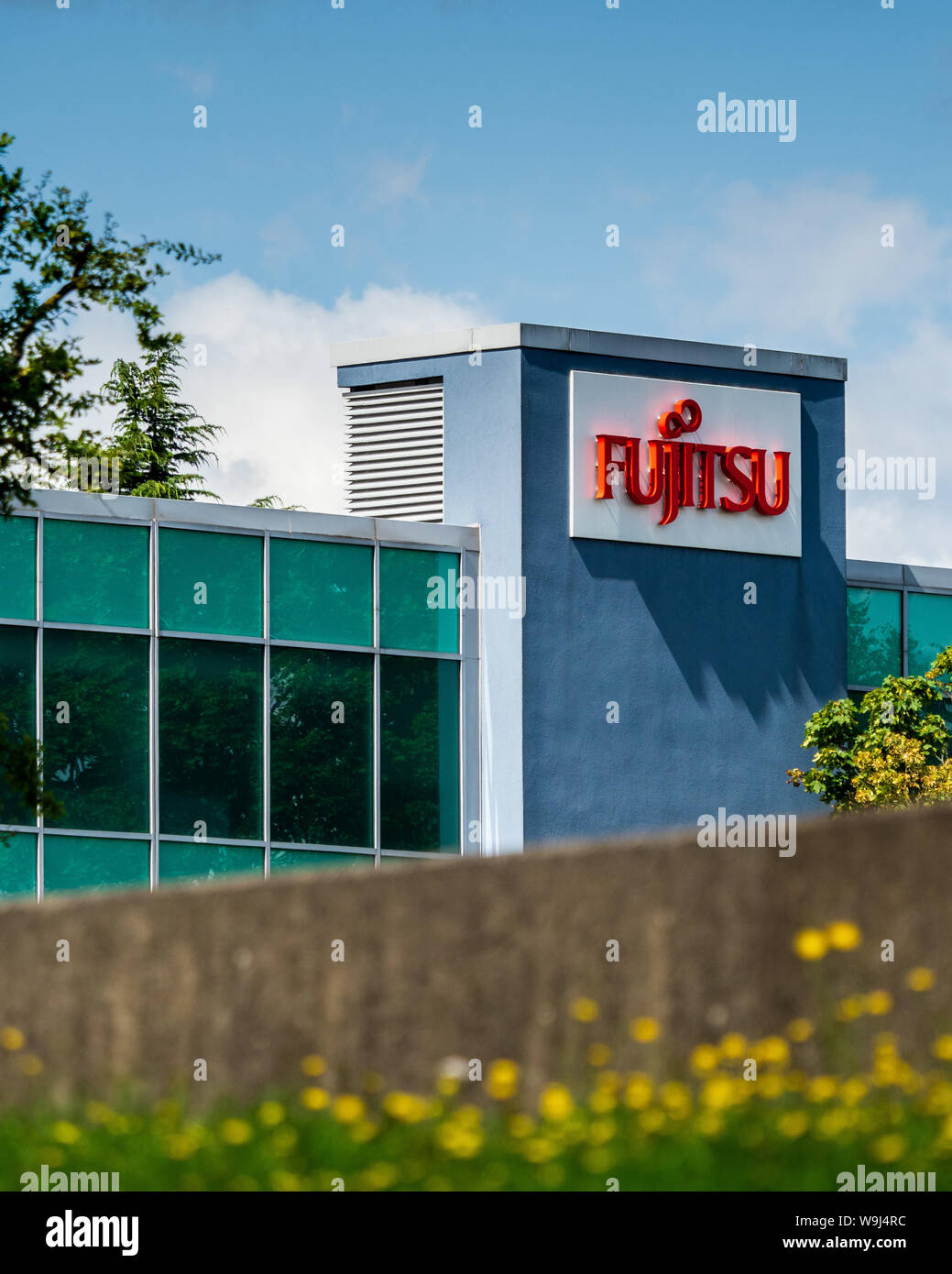 Fujitsu Services Stevenage Campus - Fujitsu UK Ltd Stevenage Offices in central Stevenage in Hertfordshire UK Stock Photo