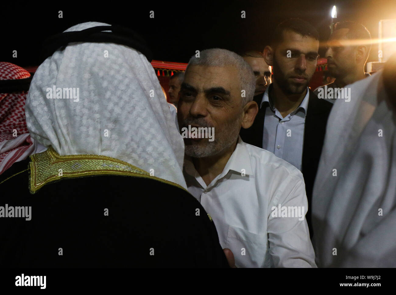Khan Younis, Gaza Strip, Palestinian Territory. 13th Sep, 2019. Hamas leader in the Gaza Strip Yahya Sinwar attends a congratulation ceremony during the third day of Eid al-Adha festival, in Khan Younis in the southern Gaza Strip, August 13, 2019 Credit: Mariam Dagga/APA Images/ZUMA Wire/Alamy Live News Stock Photo
