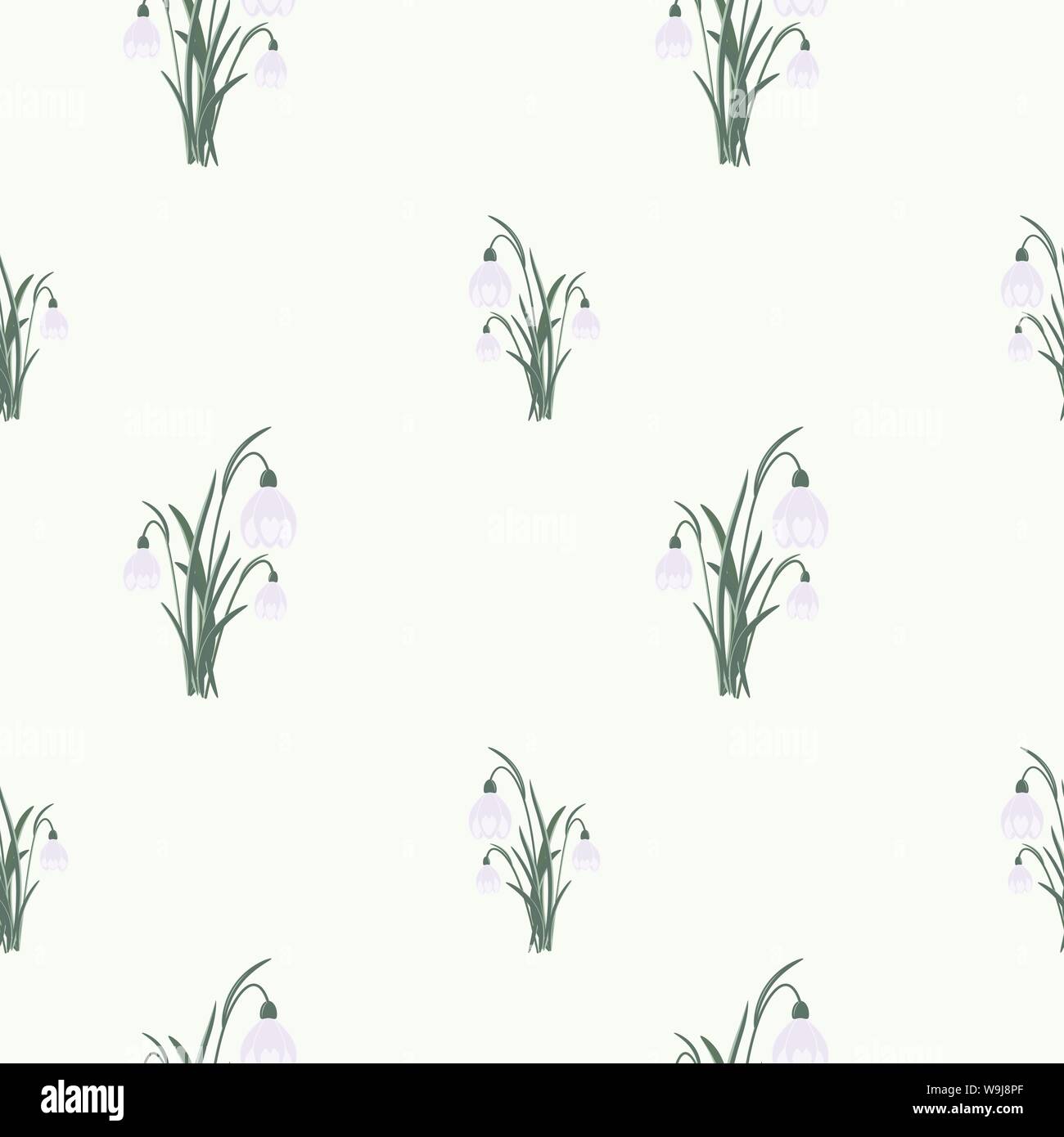 Light pink spring flowers seamless vector pattern Stock Vector Image ...