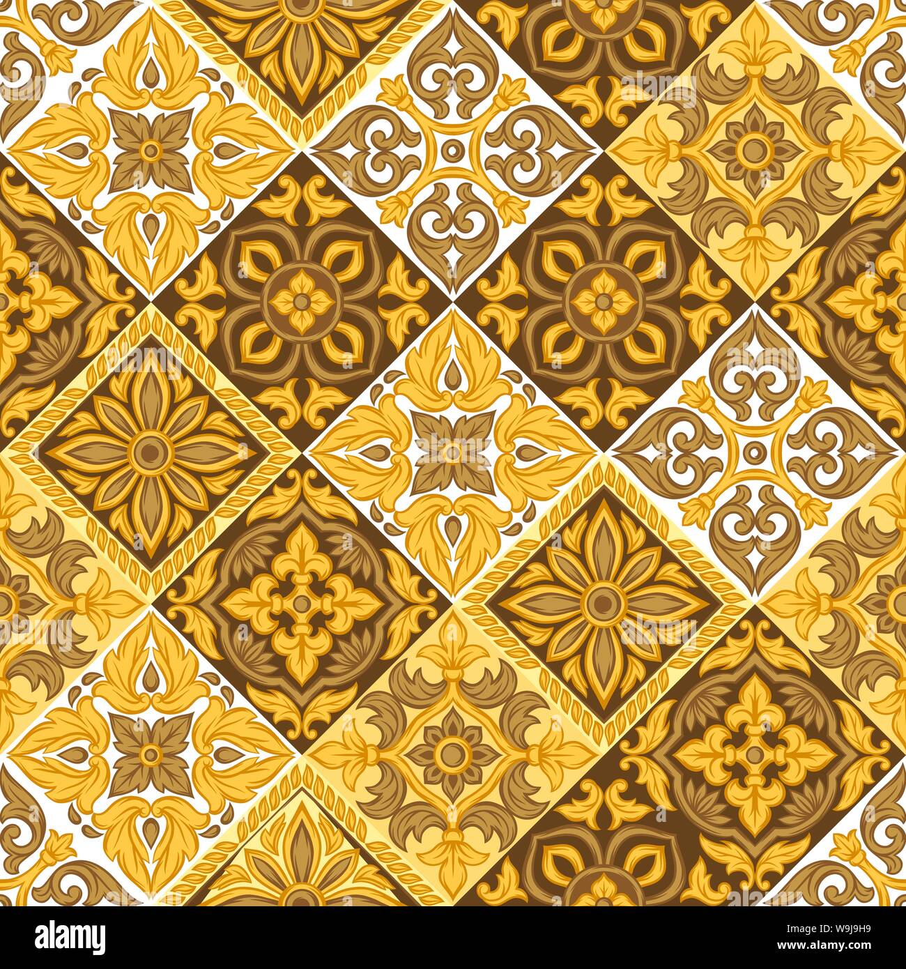 Italian ceramic tile pattern. Ethnic folk ornament Stock Vector Image ...