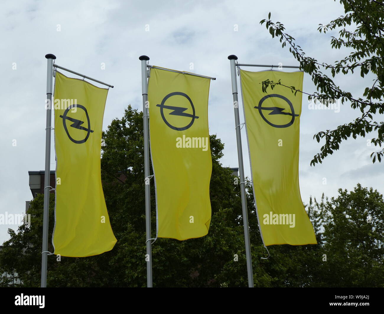 Cologne, Germany. 11th Aug, 2019. Logo, lettering of the motor vehicle manufacturer OPEL, which was used for the French automotive group Groupe PSA belongs to the Credit: Horst Galuschka/dpa/Alamy Live News Stock Photo