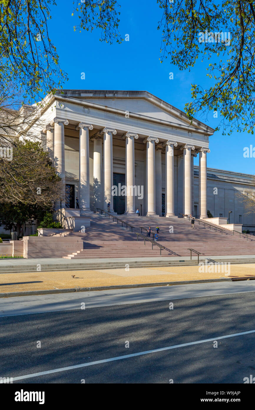 View of National Gallery of Art on the National Mall in spring, Washington D.C., United States of America, North America Stock Photo