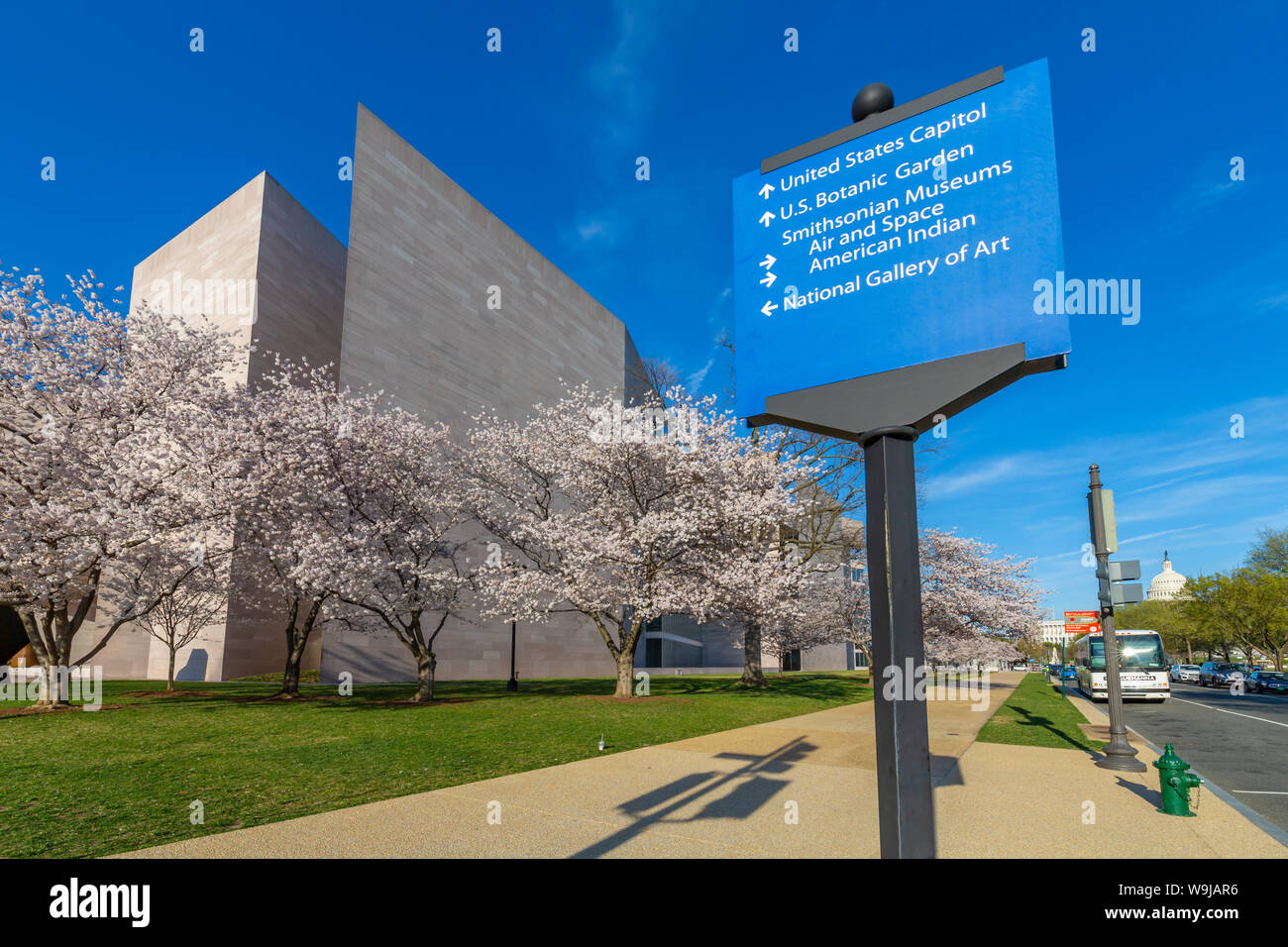 View of National Gallery of Art - East Building on the National Mall in spring, Washington D.C., United States of America, North America Stock Photo