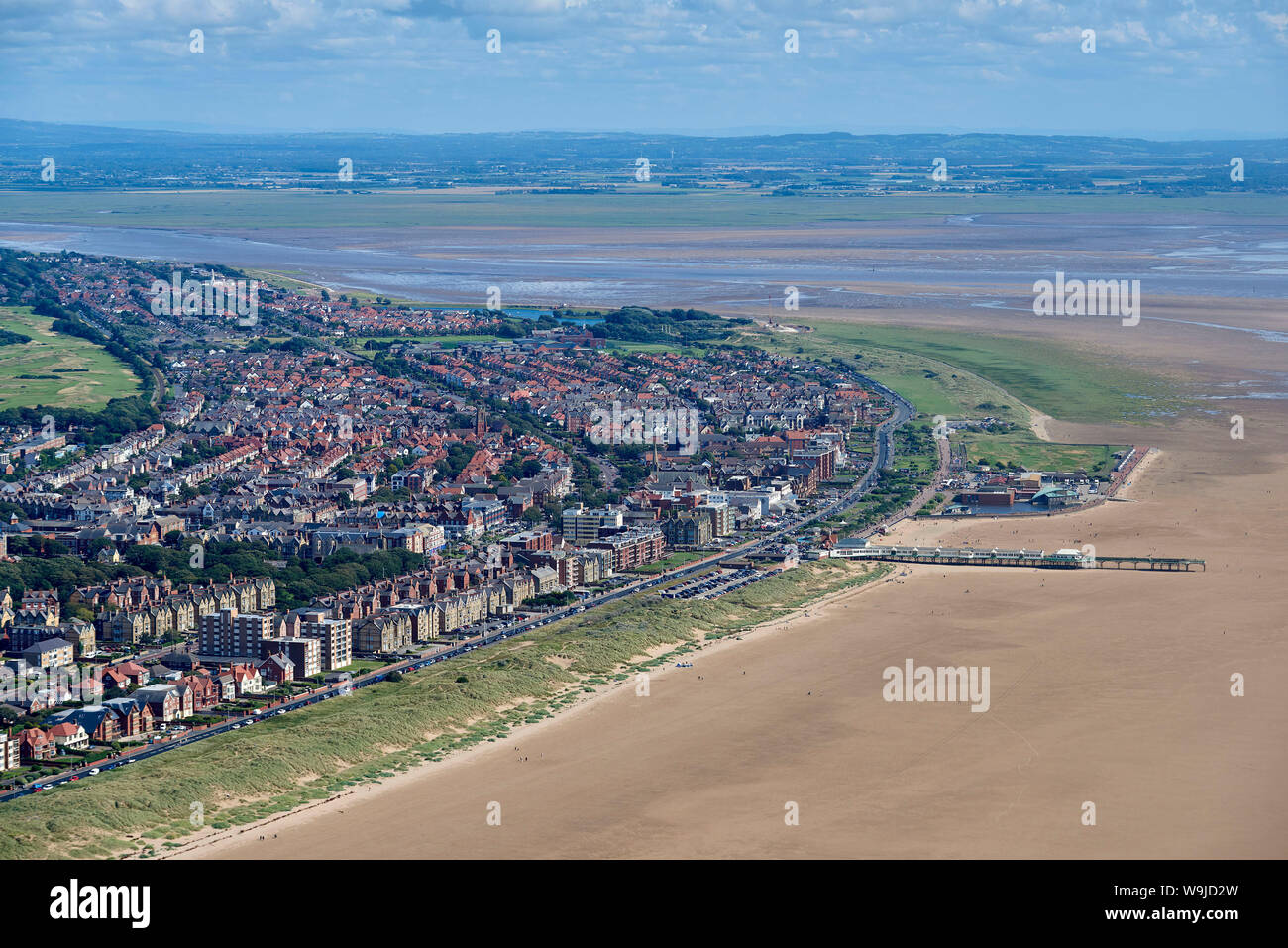An aerial view of Lytham St Annes, Fylde Coast, North West England, UK Stock Photo