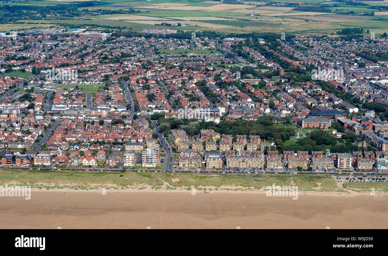 An aerial view of Lytham St Annes, Fylde Coast, North West England, UK Stock Photo