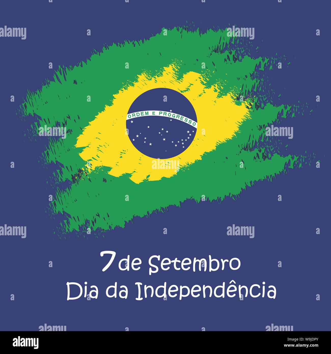 Brazil independence day celebration greeting card illustration Stock ...