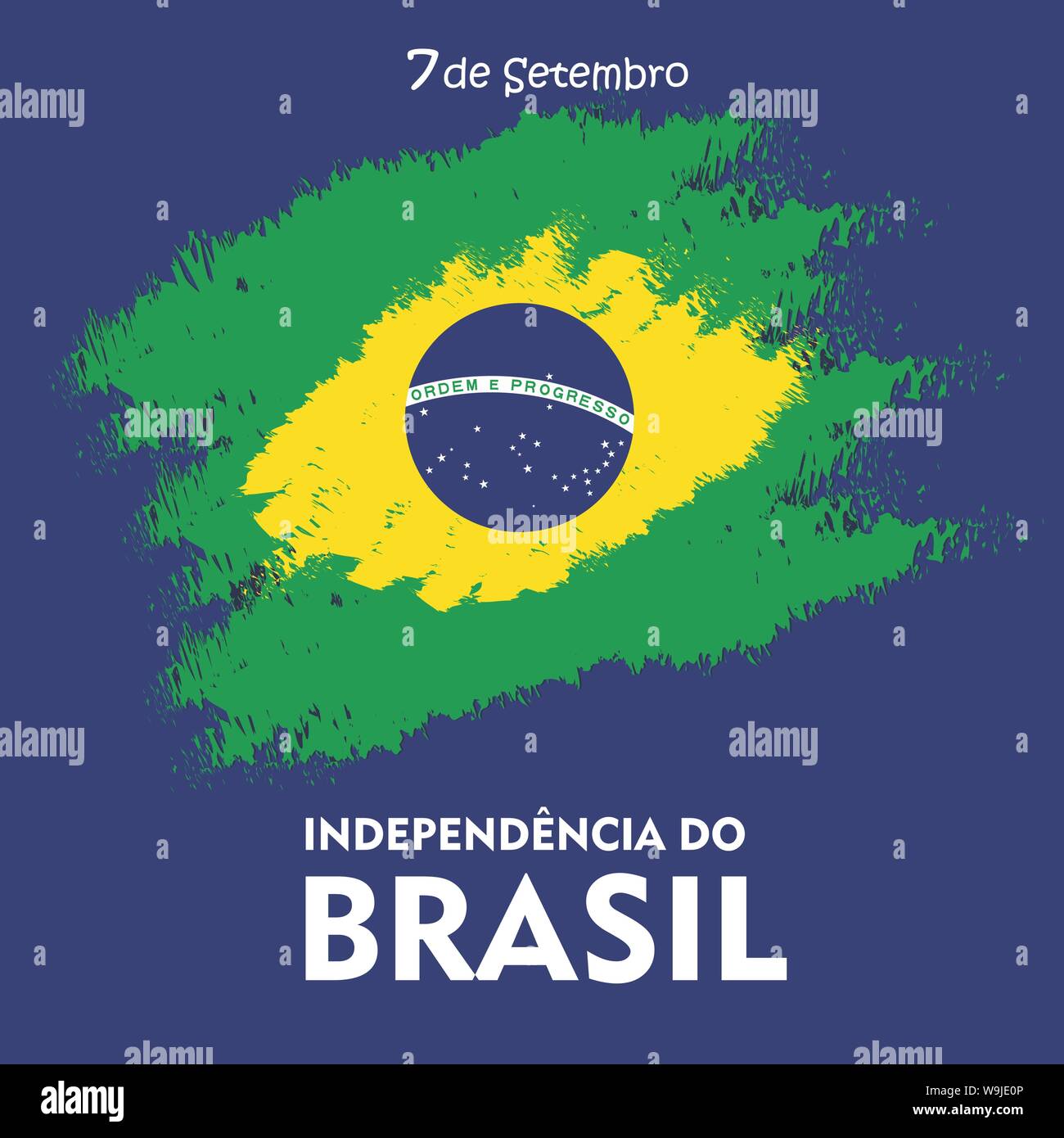 Brazil independence day celebration greeting card illustration Stock ...