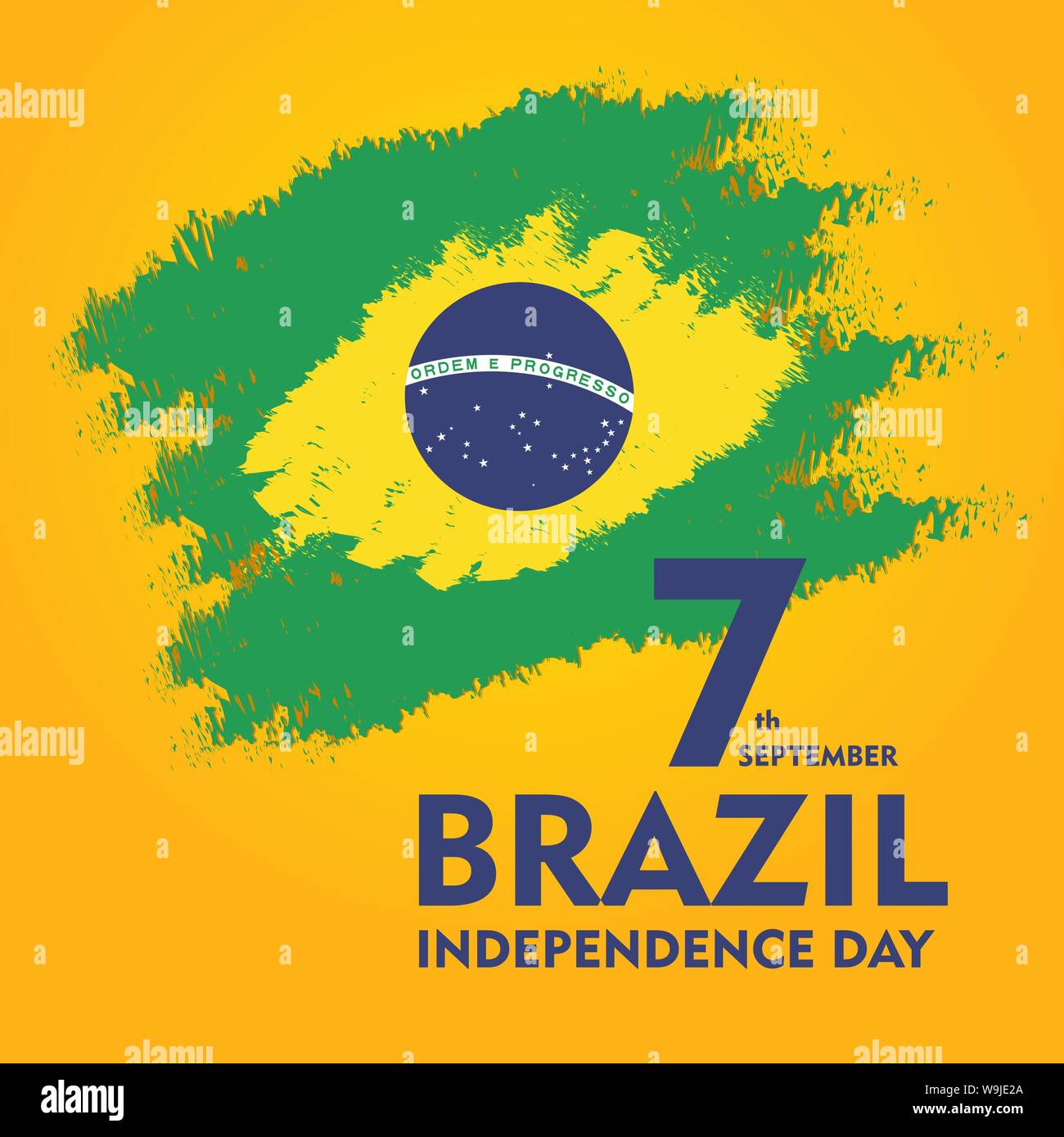 Brazil independence day celebration greeting card illustration Stock