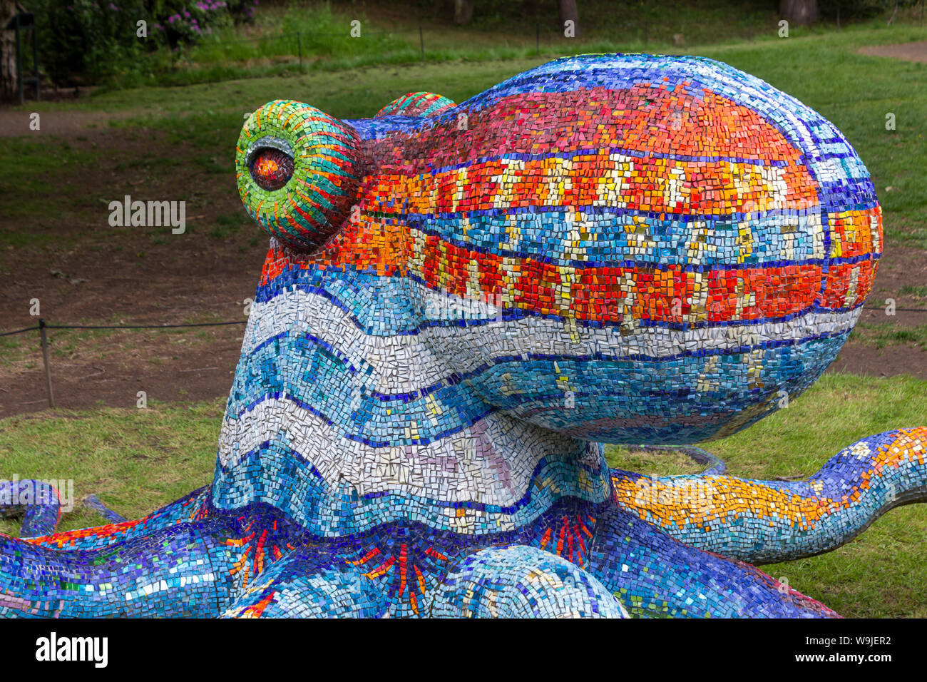 The Yorkshire Sculpture Park (YSP), West Bretton, near Wakefield, West Yorkshire, England.  Sculpture by Marialuisa Tadei entitled Octopus (Polipo) 20 Stock Photo