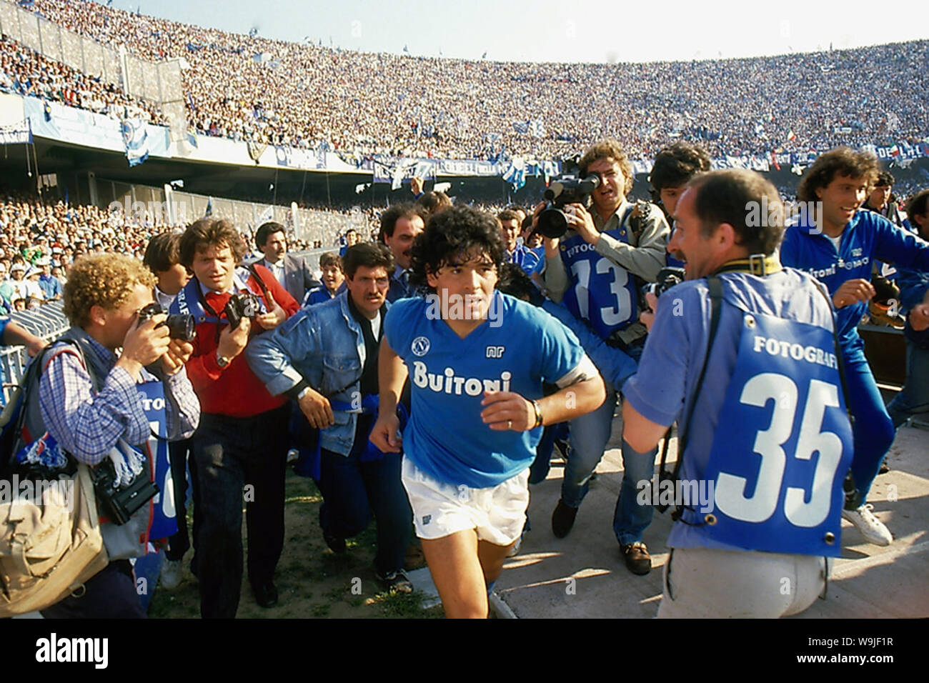 Diego Maradona is a 2019 British documentary film directed by Asif Kapadia about the Argentine footballer Diego Maradona with never before seen archival footage.   This photograph is supplied for editorial use only and is the copyright of the film company and/or the designated photographer assigned by the film or production company. Stock Photo