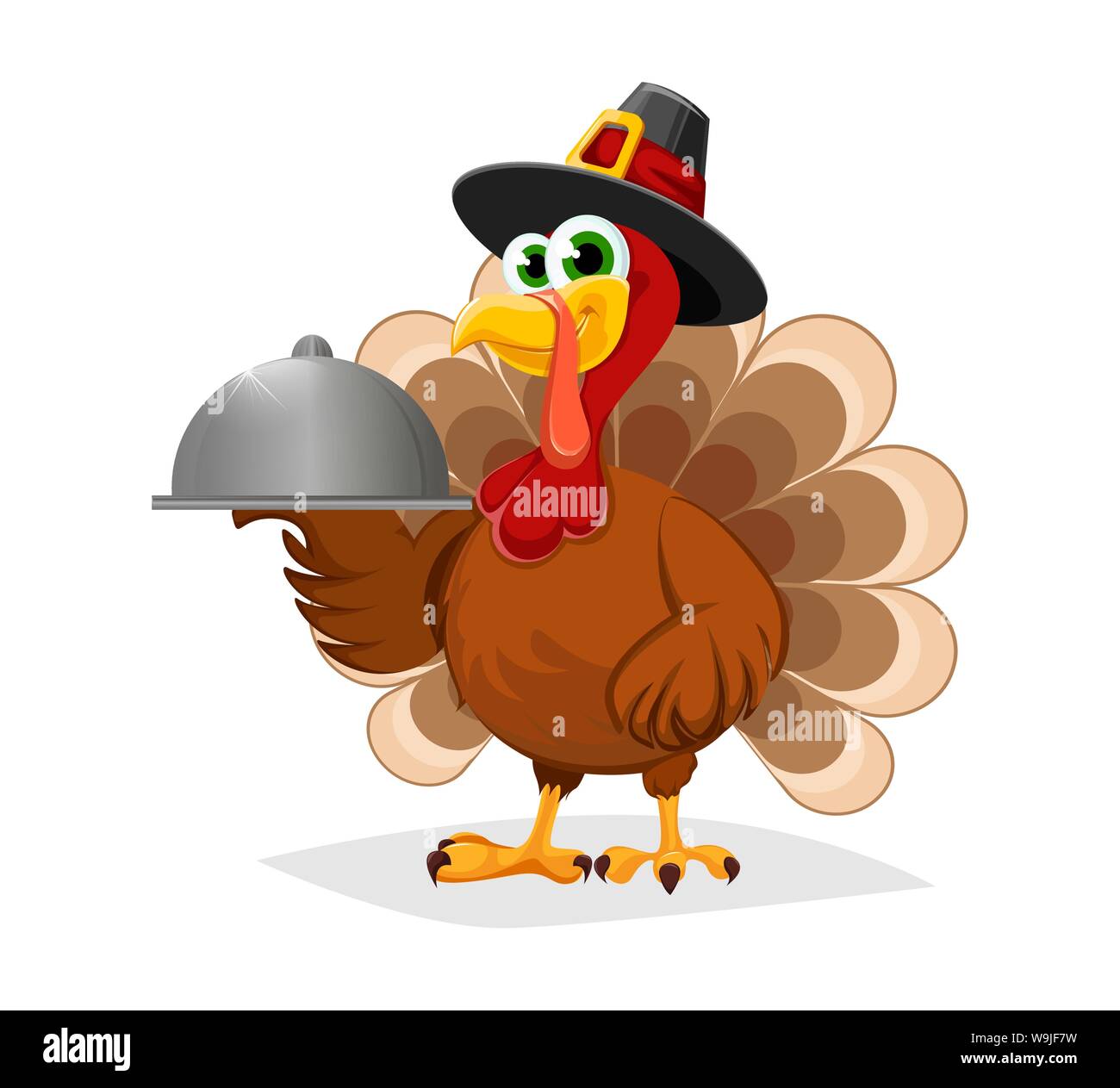 Funny cartoon character turkey bird 