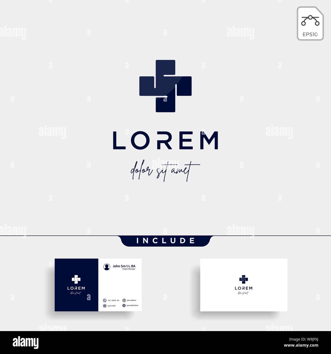 cross medical logo design vector illustration Stock Vector Image & Art ...
