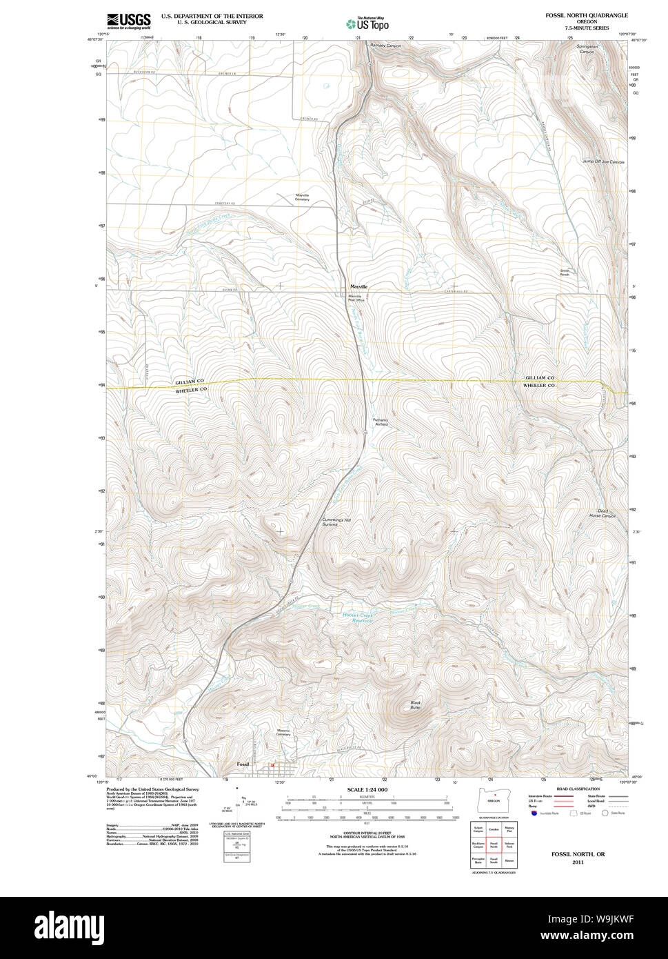 Fossil oregon map hires stock photography and images Alamy