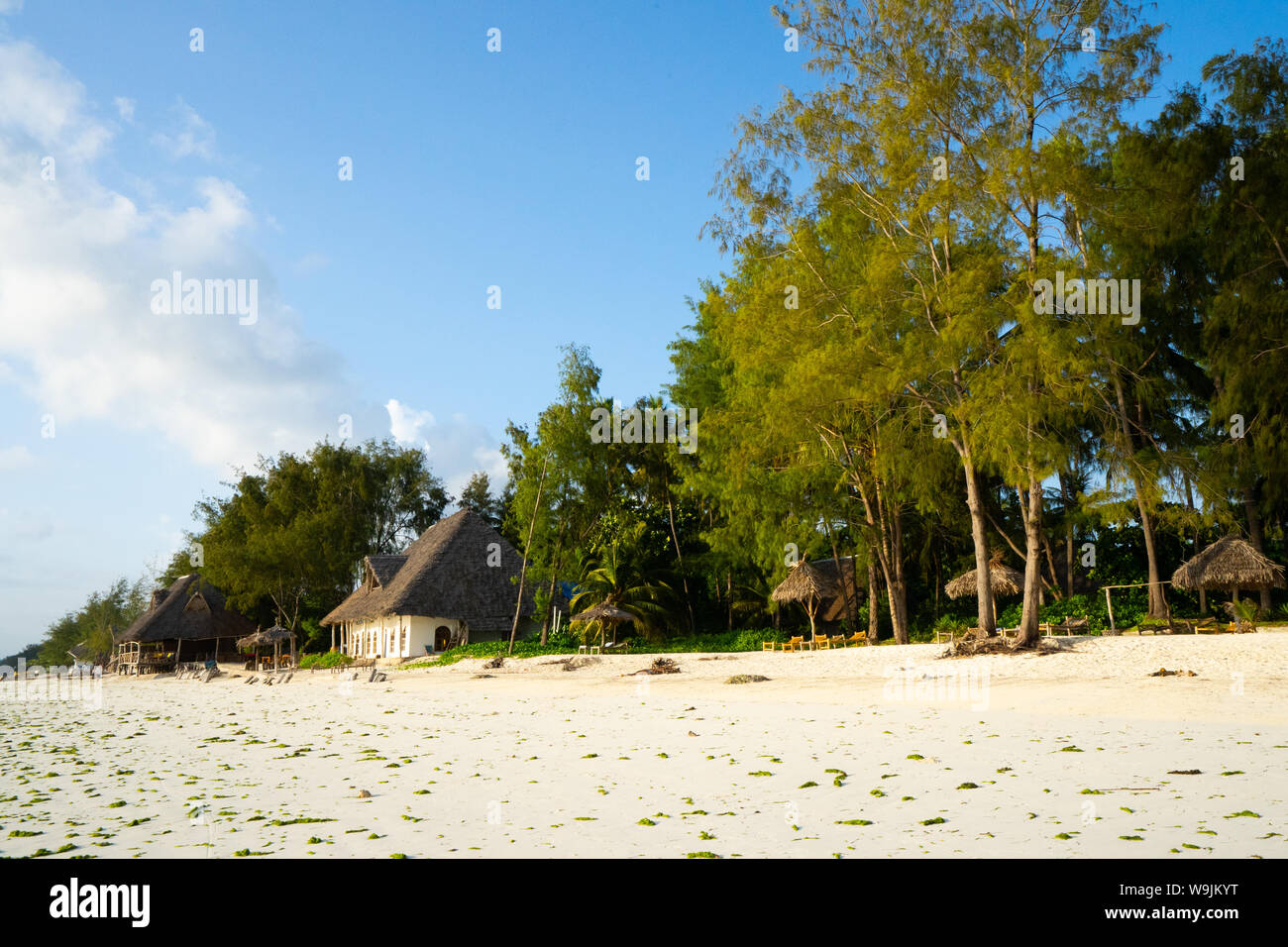 Resort village on the East Coast of Zanzibar Stock Photo