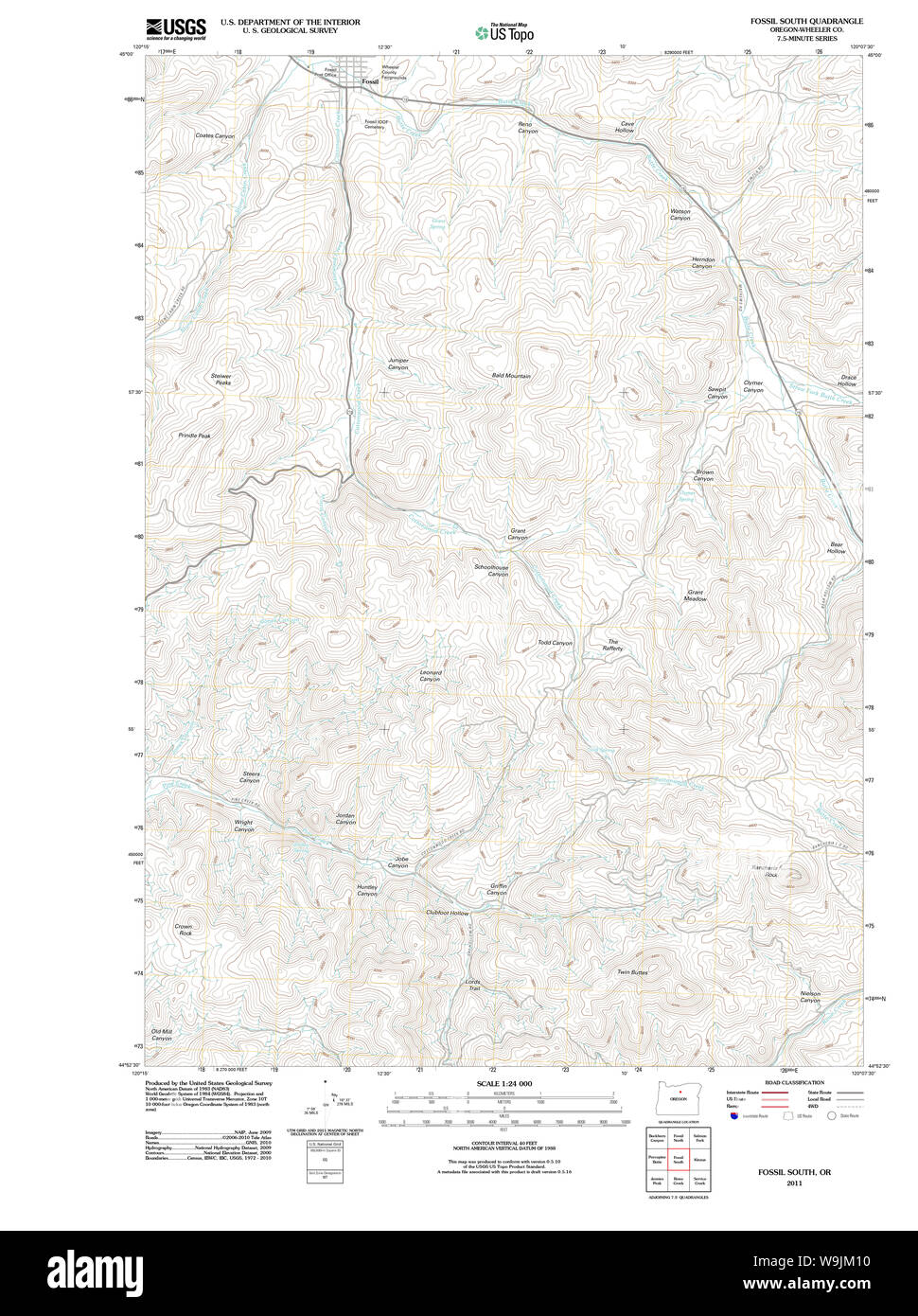 Fossil oregon map hires stock photography and images Alamy