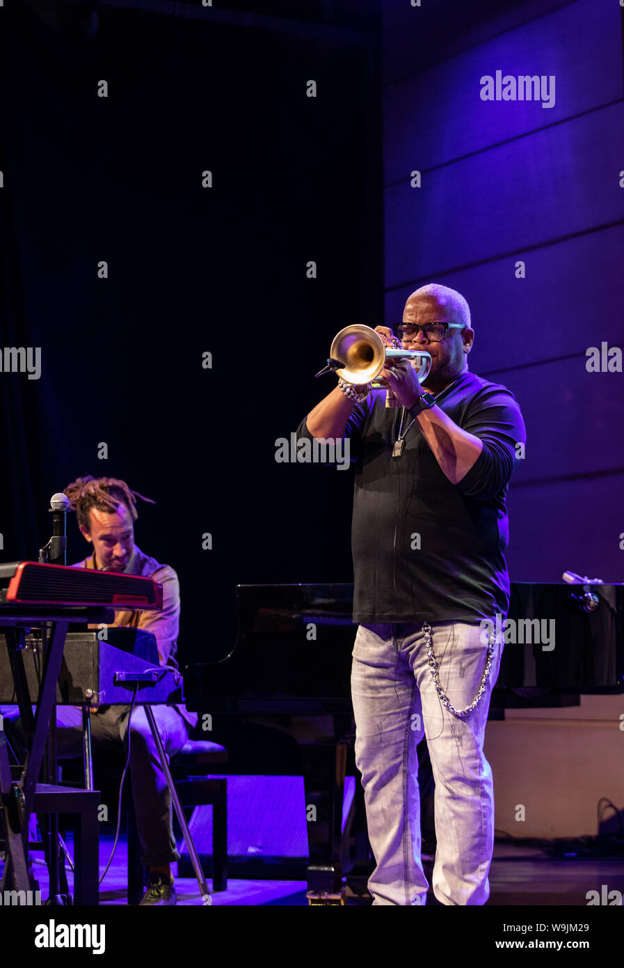 Cracow, Poland - July 17, 2019: Terence Blanchard and The E-Collective on stage in Manggha Museum of Japanese Art and Technology at the Summer Jazz Fe Stock Photo