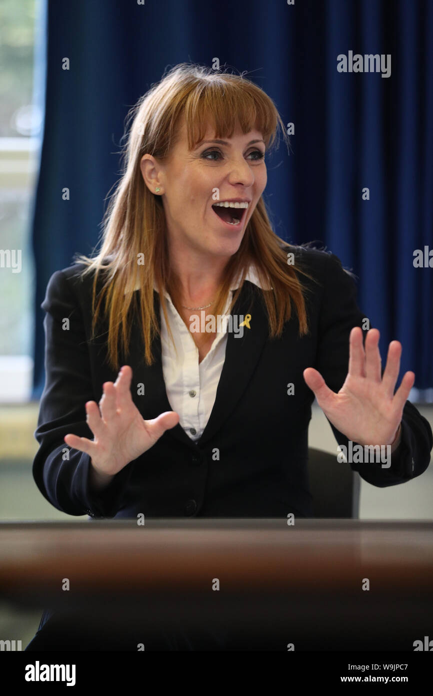 Shadow education secretary Angela Rayner during a visit to Ursuline High School and Sixth Form College in Wimbledon. Stock Photo