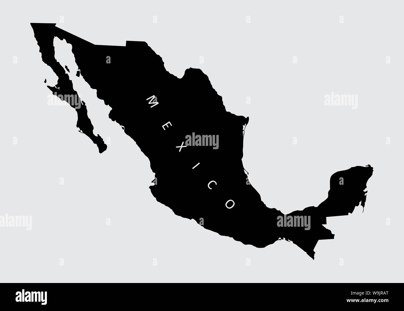 Mexico silhouette map Stock Vector - Mexico Silhouette Map W9JRAT