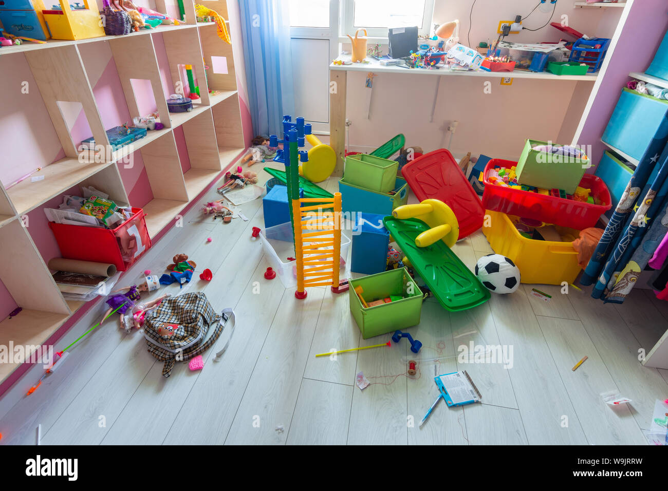 Anapa, Russia August 8, 2019 mess in the children's room, scattered