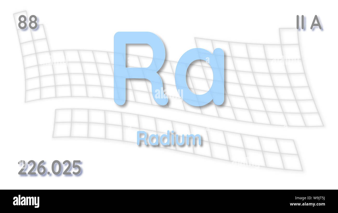 Radium chemical element atomic data and symbol table of elements