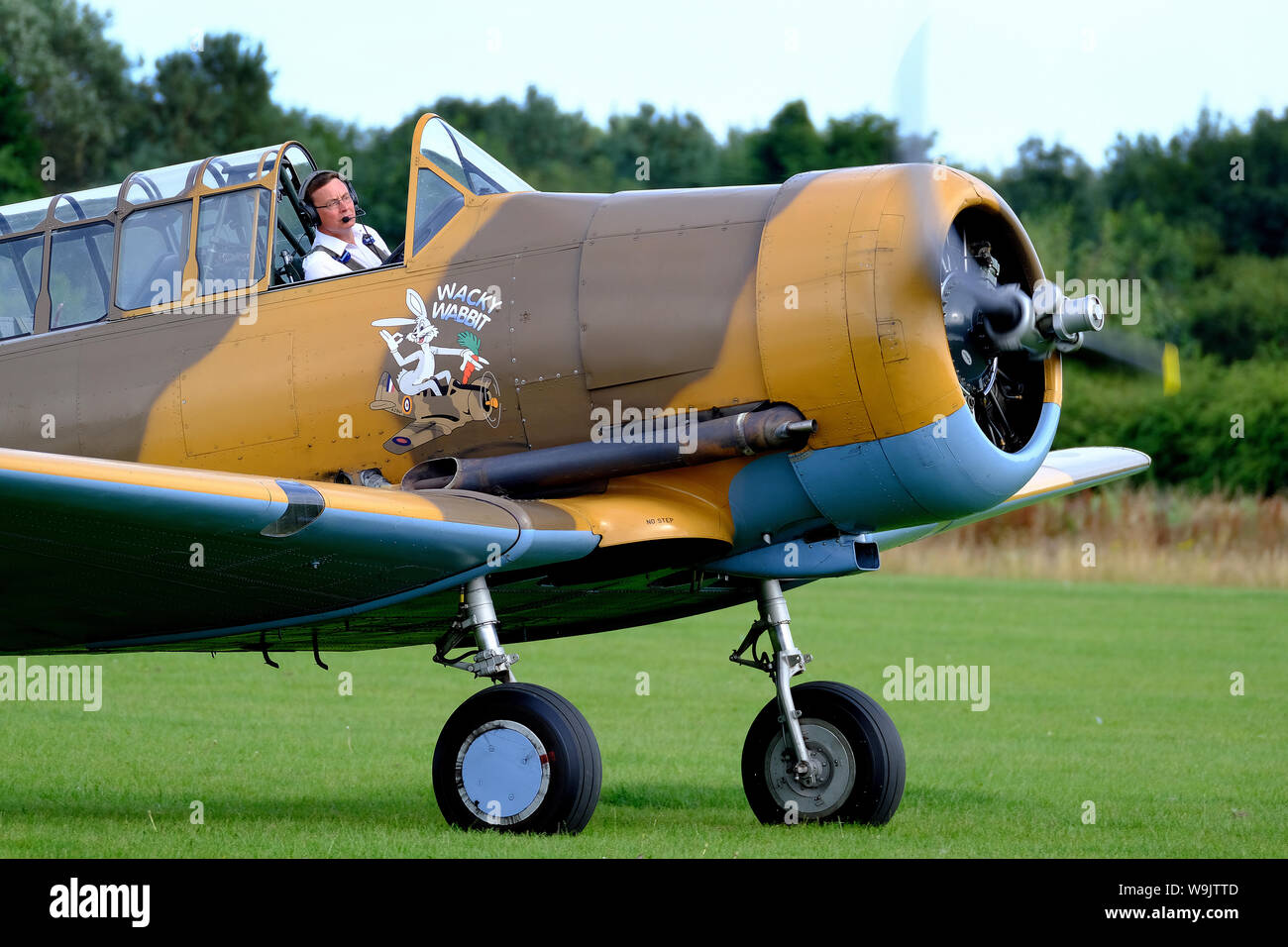North American Harvard second world war advanced pilot training aircraft. Also known as the Texan. Stock Photo