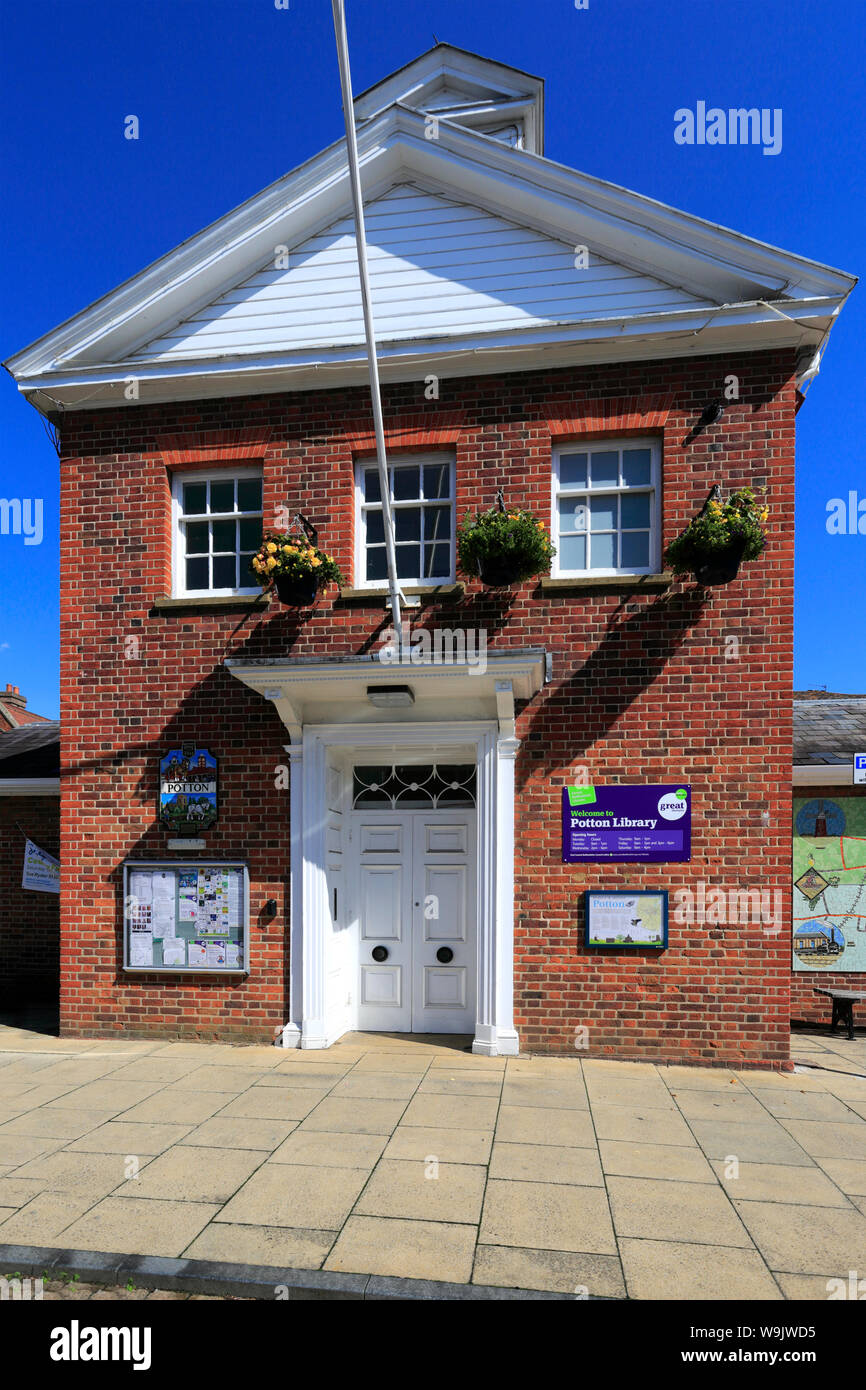 The Potton Library, Potton town, Bedfordshire County, England, UK Stock