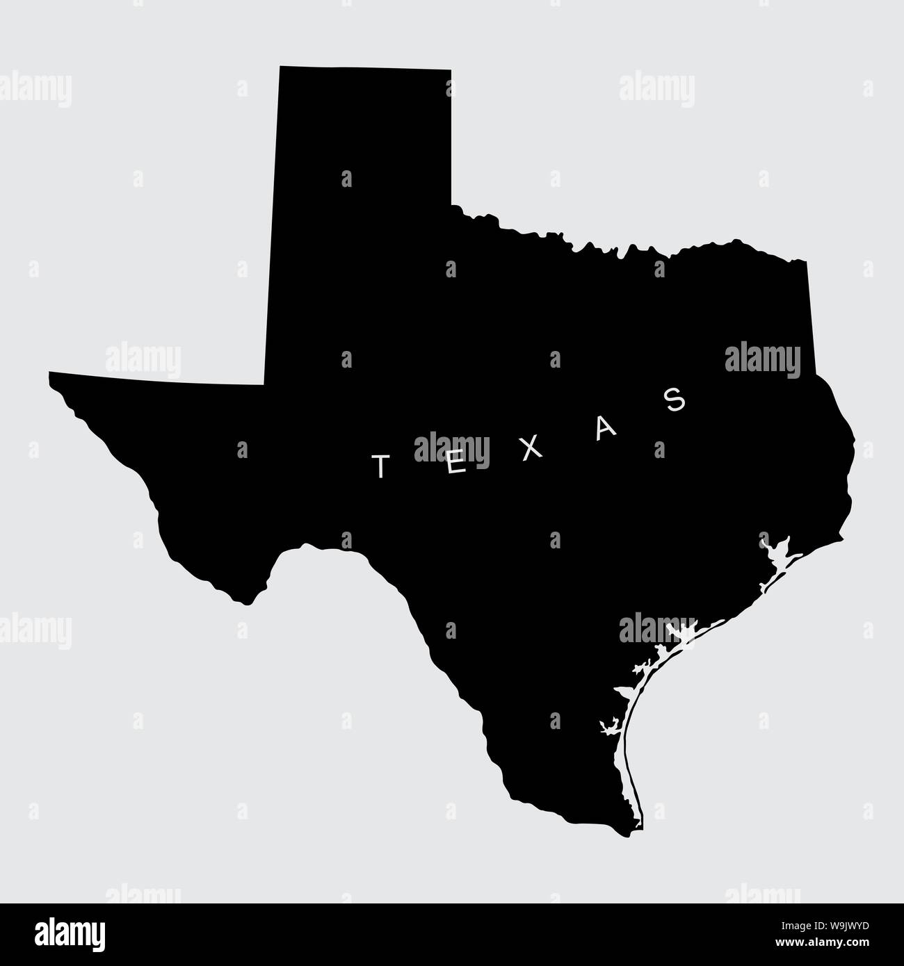 Texas silhouette map Stock Vector