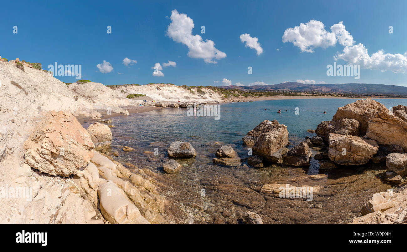The sandstone rocks of Lara Beach, Akamas Peninsula National Park, Cyprus, Cyprus, 30070091 Stock Photo