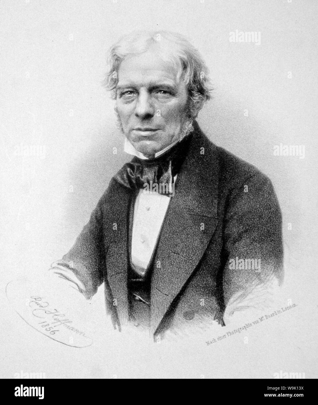 Portrait of Michael Faraday (1791–1867), print, 1856 Stock Photo