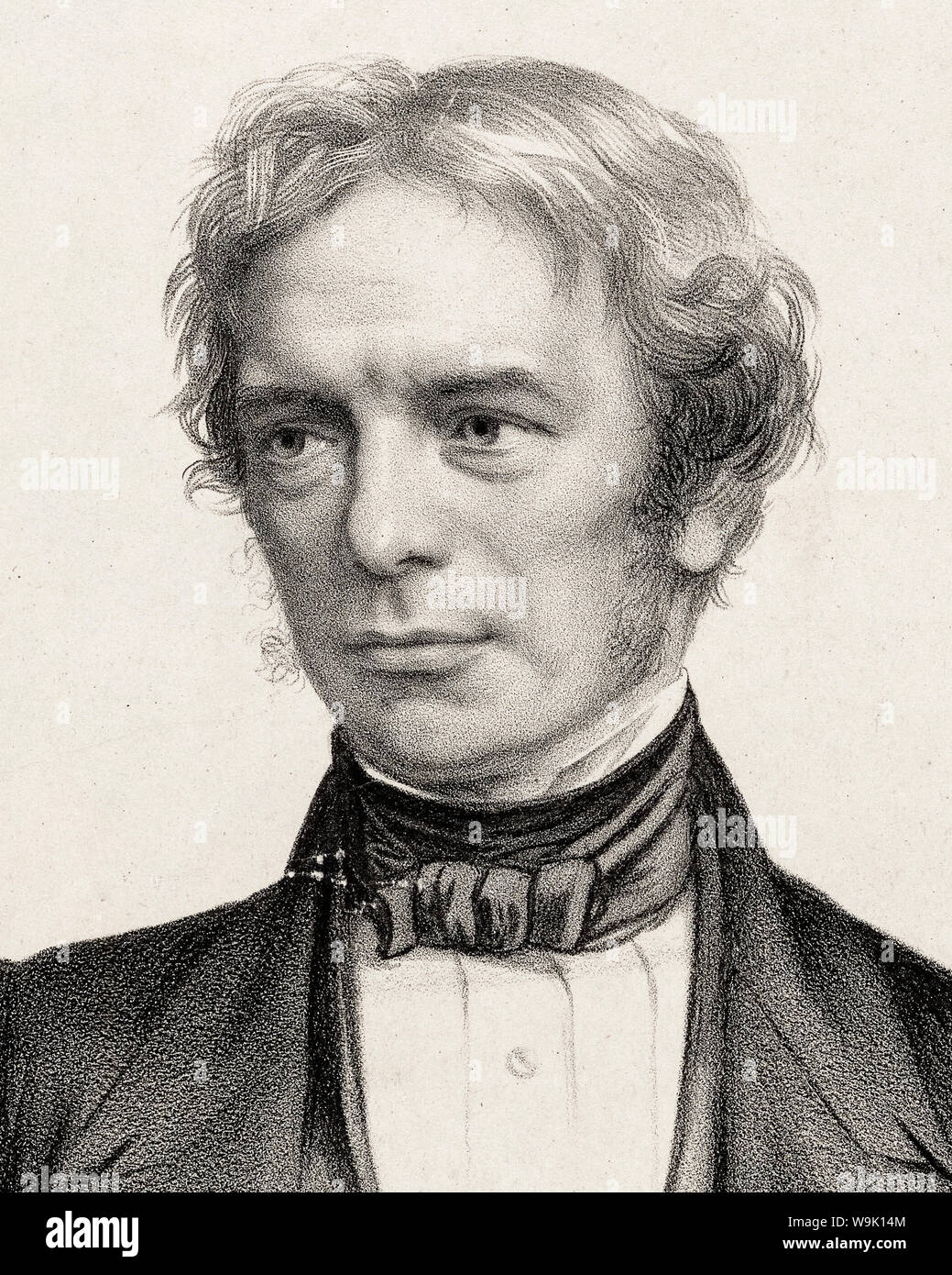Michael Faraday (1791–1867), portrait print, 1851 Stock Photo