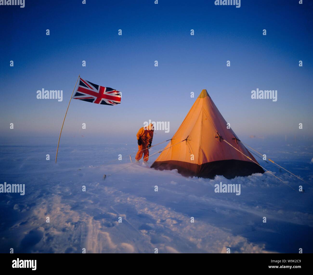 Minus 35 degrees and blowing, Antarctica Stock Photo