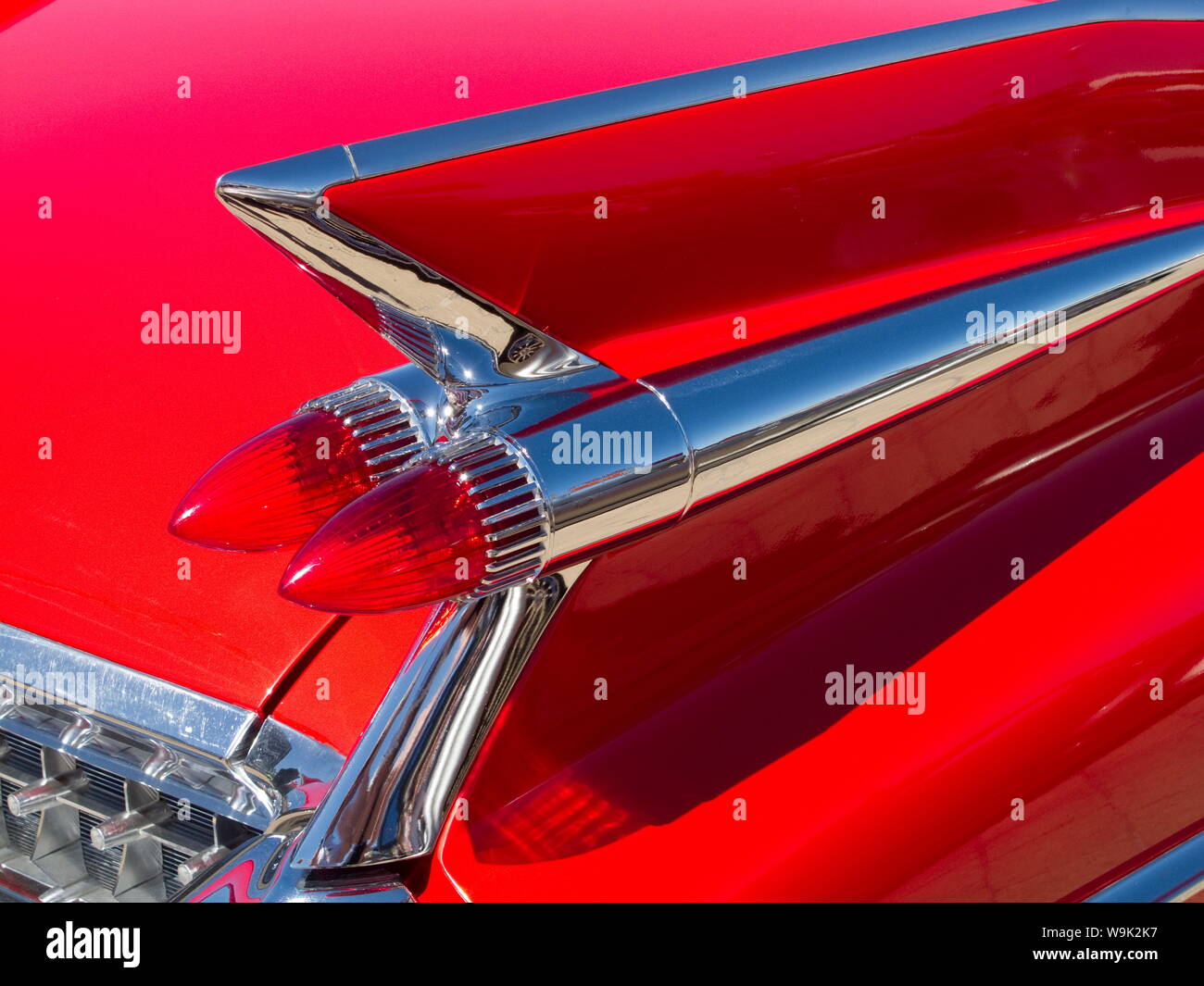 Tail fin and rear lights of 1959 Cadillac Eldorado, Melbourne, Victoria, Australia, Pacific Stock Photo