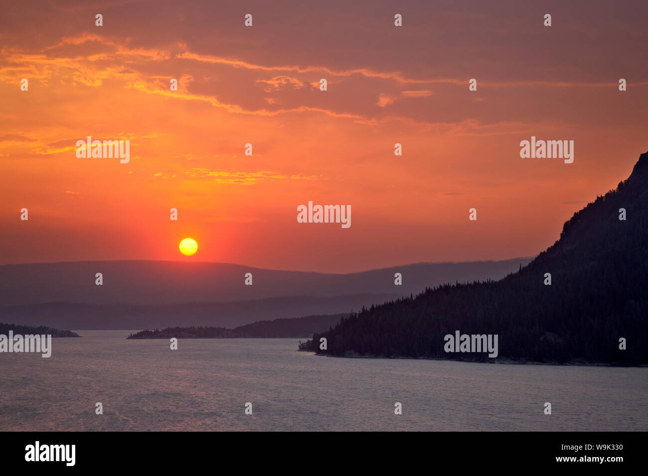 Sunrise over St. Mary Lake, Glacier National Park, Montana, United States of America, North America Stock Photo