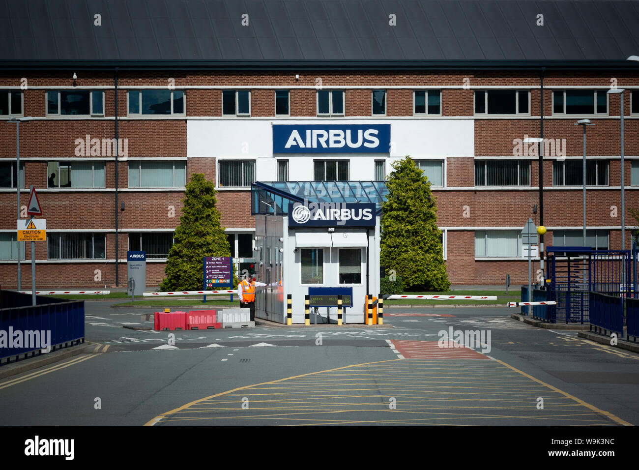 The entrance to the Airbus aerospace plant at Broughton near Chester, UK (Editorial use only). Stock Photo