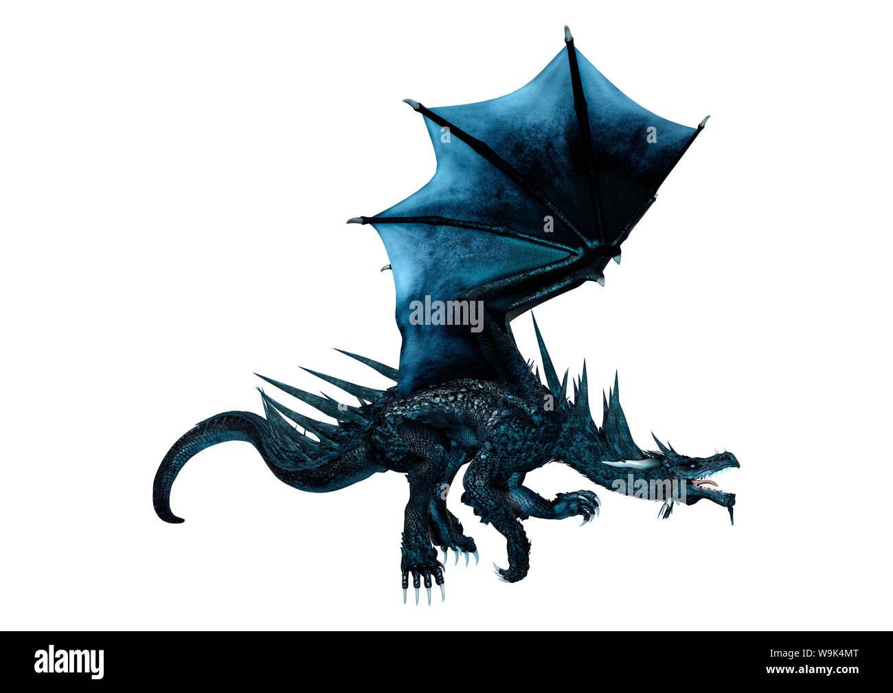 3D rendering of a fantasy dragon isolated on white background Stock ...