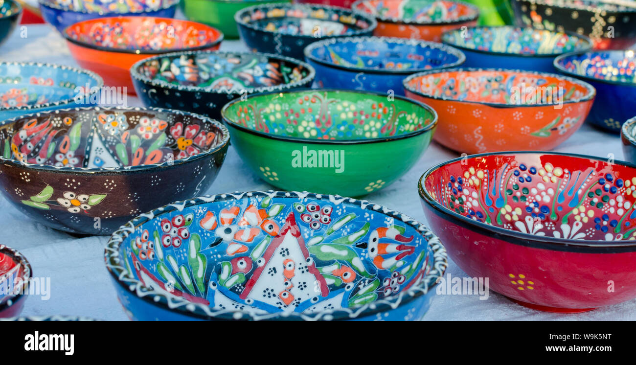 Turkish handmade colourful ceramic plates and bowls Stock Photo Alamy