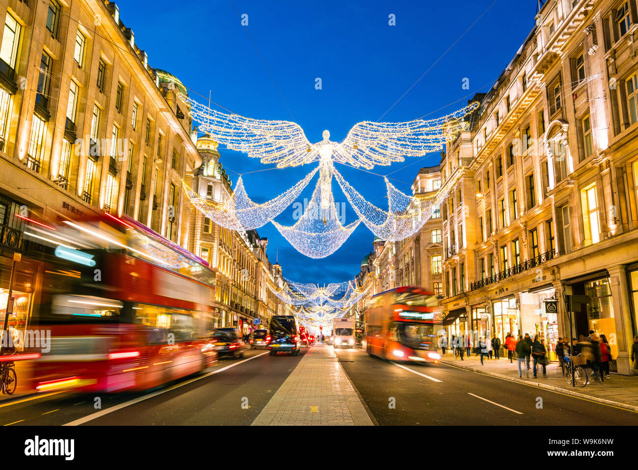 Festive Christmas lights in Regent Street in 2016, London, England