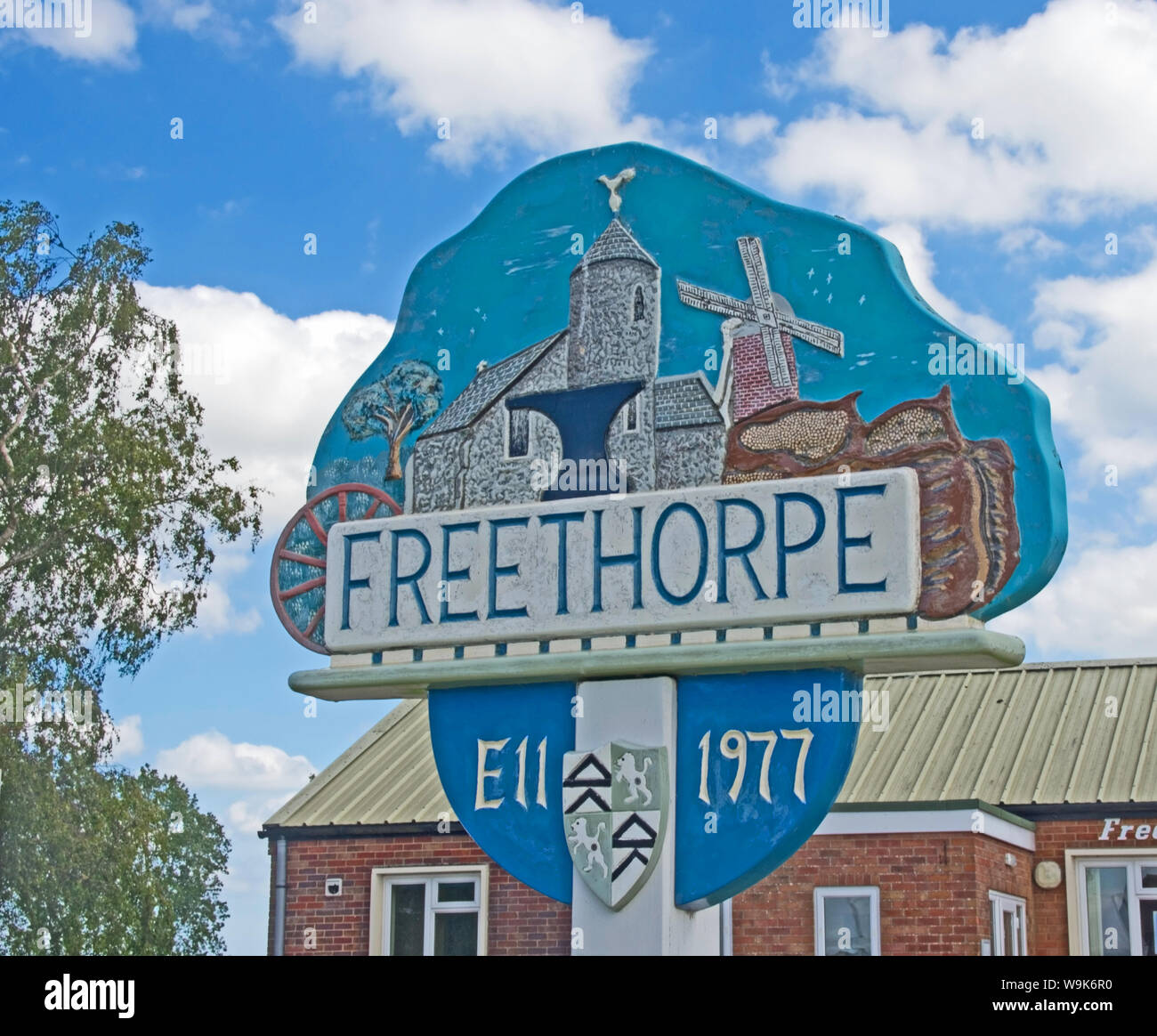 Freethorpe Villager Sign Norfolk Stock Photo Alamy
