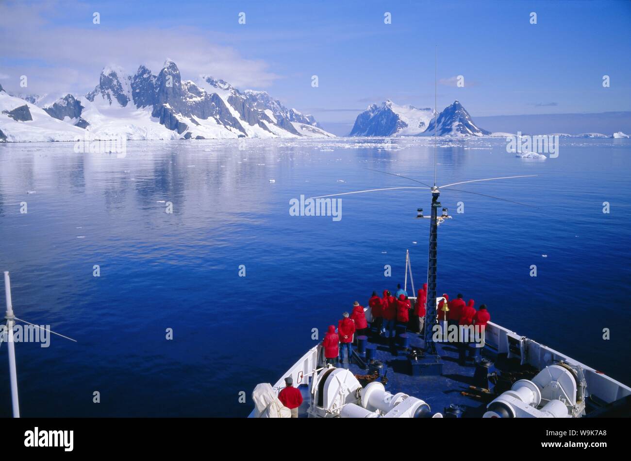 Tourists on adventure cruise, Antarctic Peninsula, Antarctica, Polar Regions Stock Photo