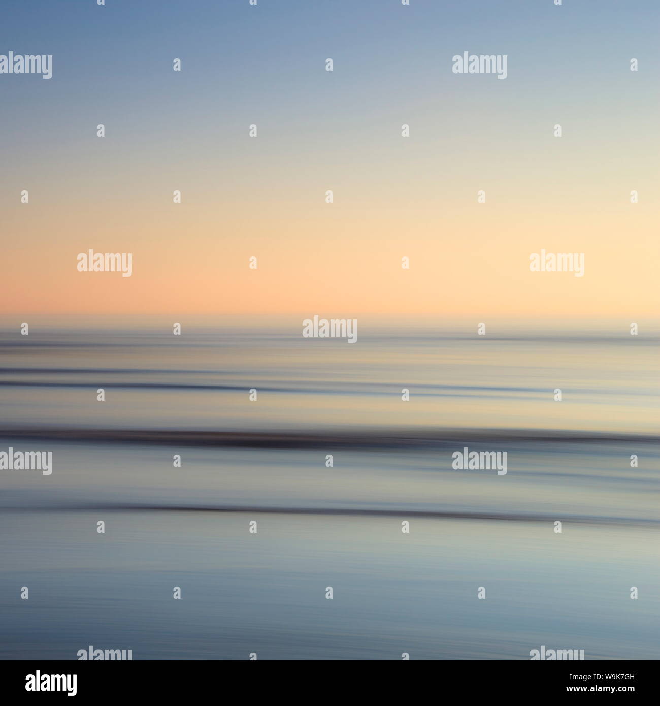 Abstract image of the view from Alnmouth Beach to the North Sea, Alnmouth, Northumberland, England, United Kingdom, Europe Stock Photo