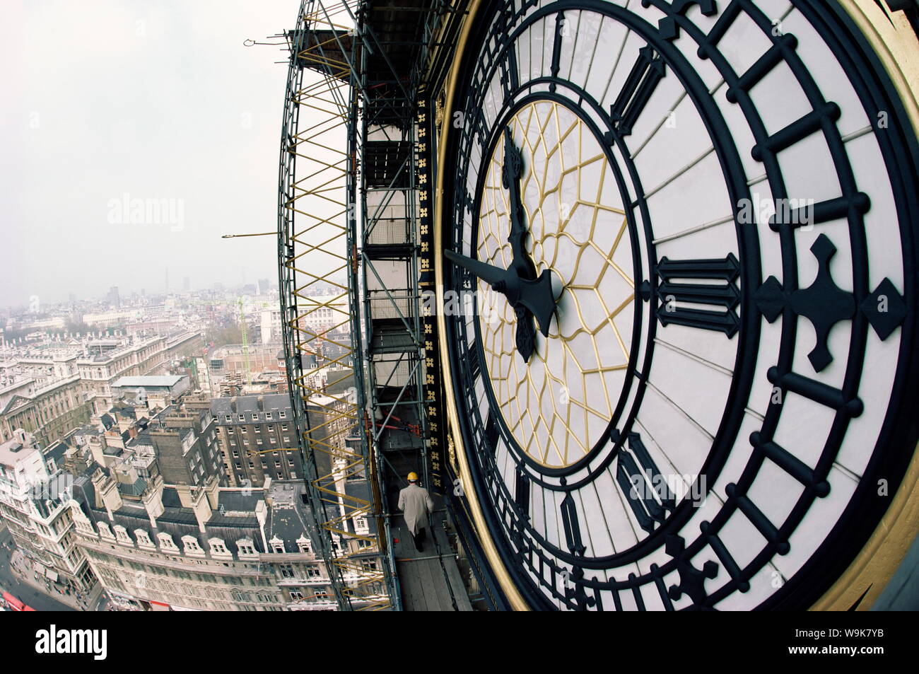 Close-up of the clock face of Big Ben, Houses of Parliament, Westminster, London, England, United Kingdom, Europe Stock Photo