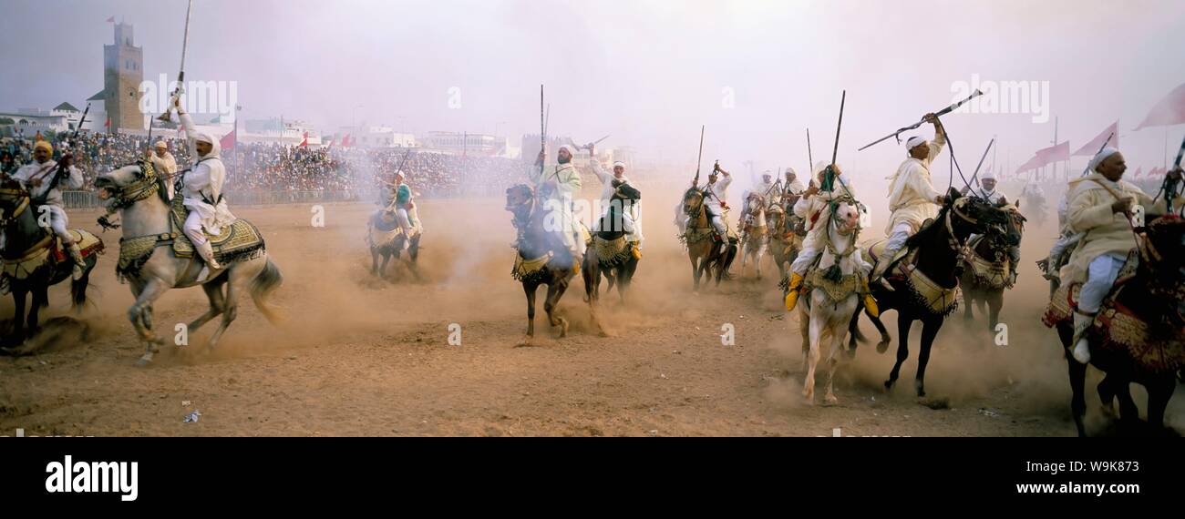 Fantasia for the moussem, El Jadida, Morocco, North Africa, Africa Stock Photo