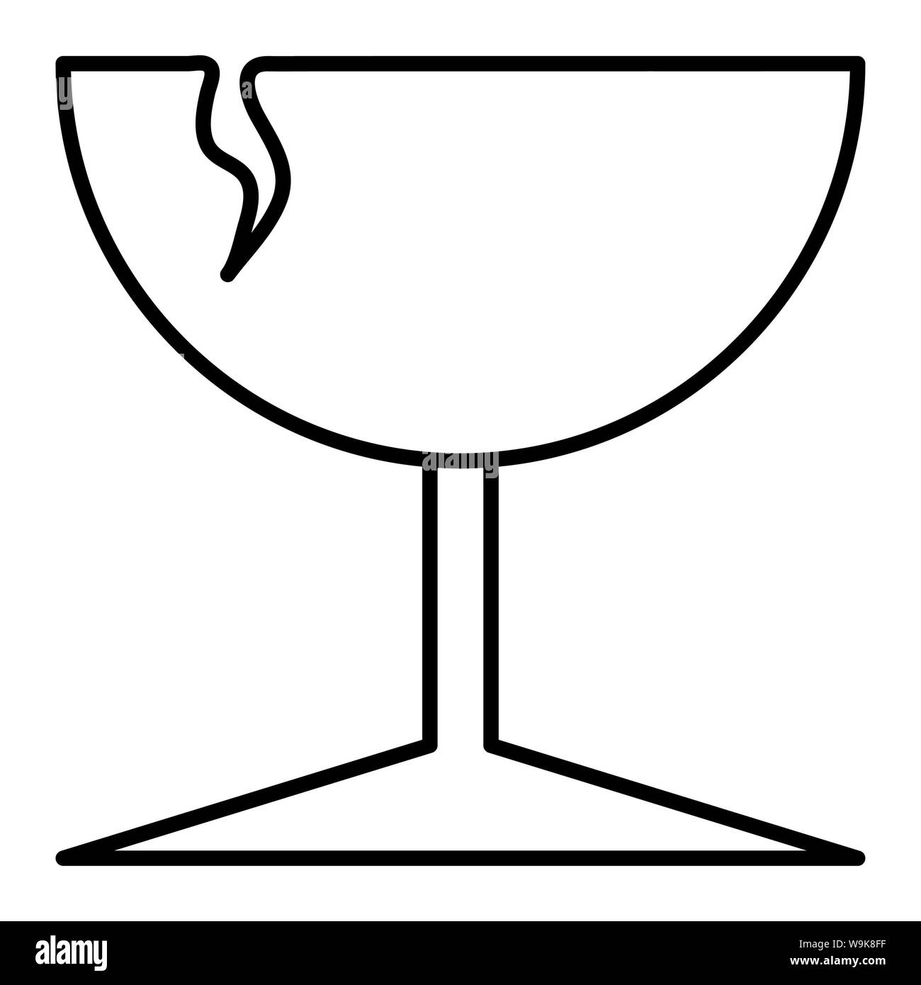 fragile glass delivery icon or logo illustration. Perfect use for website, design, pattern, etc. Stock Photo