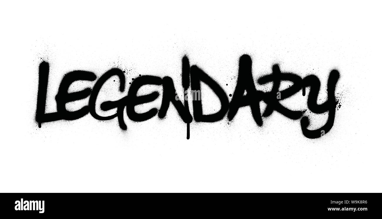 graffiti legendary word sprayed in black over white Stock Vector