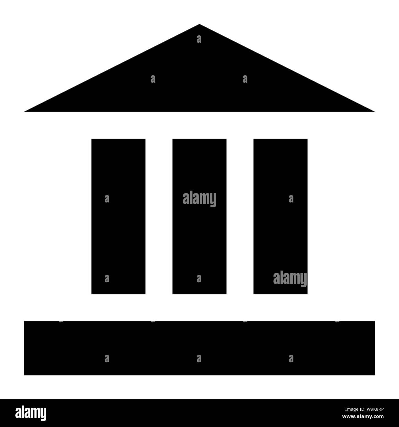 Bank building line icon isolated on white background. Set icon in color ...