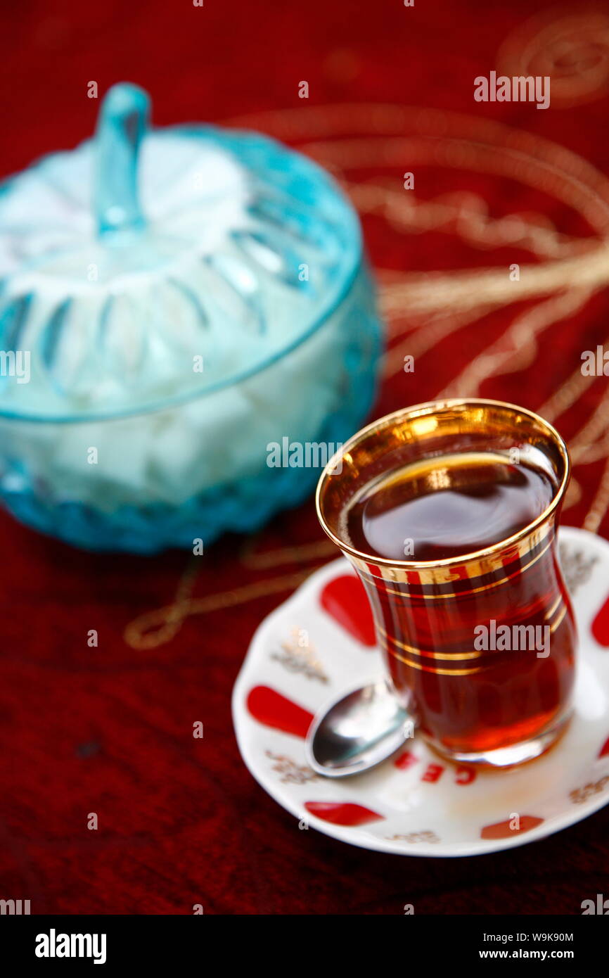 Turkish tea, Istanbul, Turkey, Europe Stock Photo