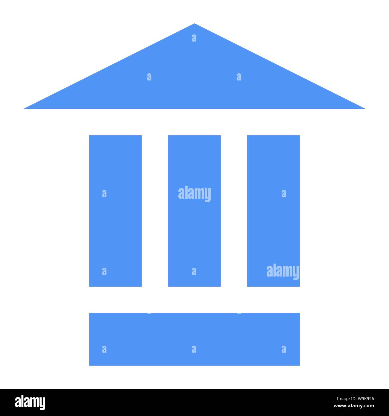 Bank building line icon isolated on white background. Set icon in color ...
