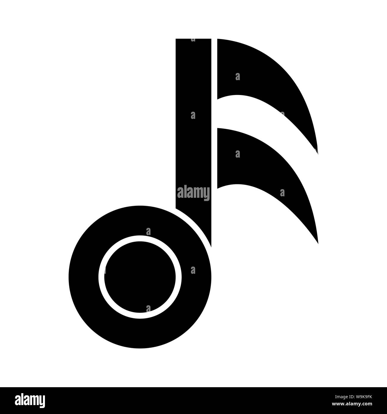Note Music Icon Vector Design or logo Illustration. Perfect use for website, design, pattern, etc. Stock Photo